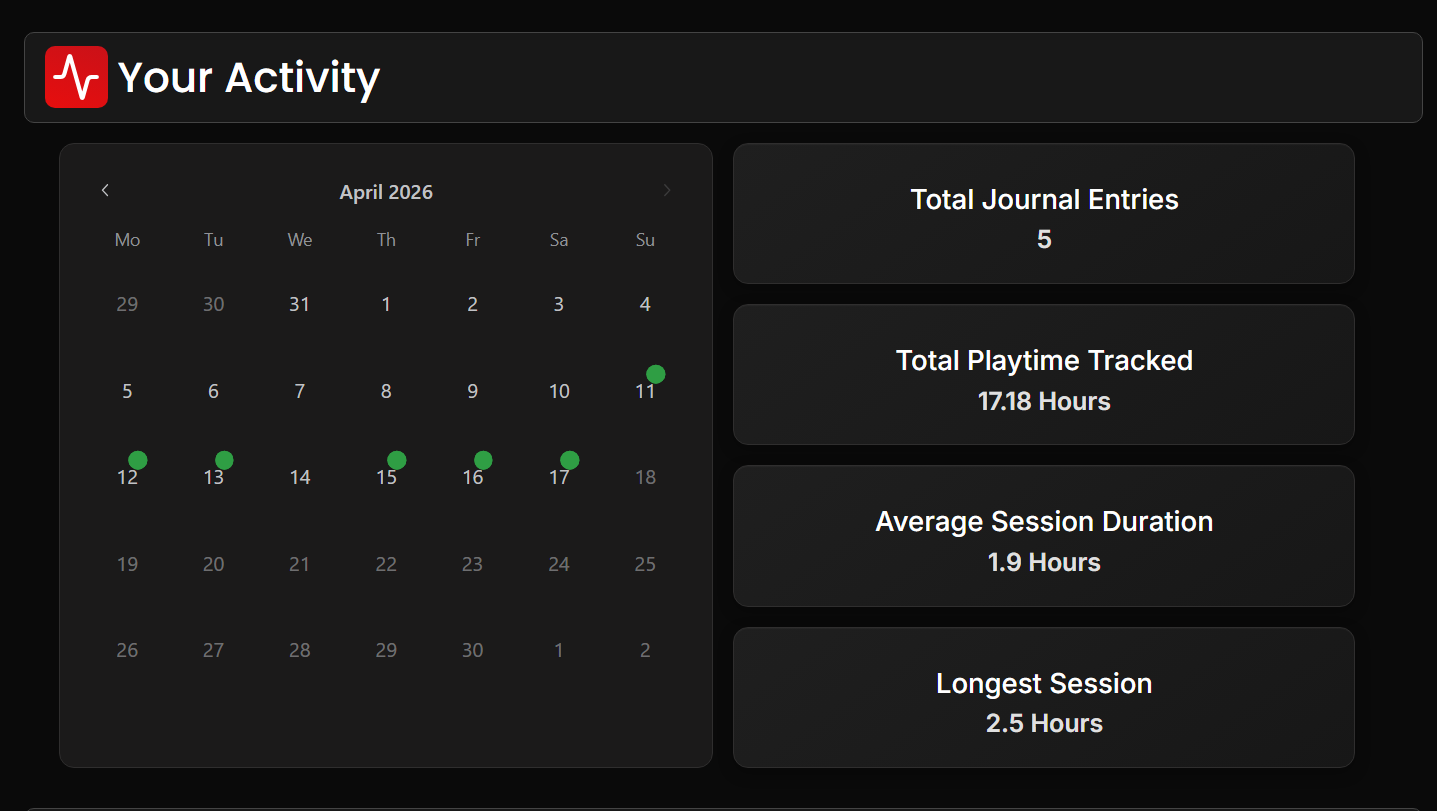 PlaySession Calendar